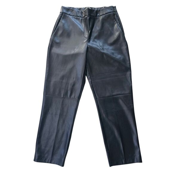 Babaton Aritzia NWT Black Faux Leather Pants High-rise Women's Size 6 - Picture 1 of 12
